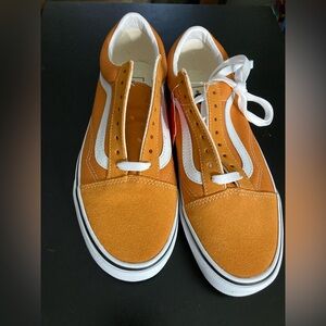 Vibrant Orange and White Casual Sneakers